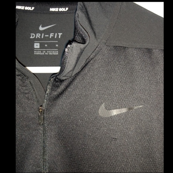 Nike Dri-Fit Golf Pullover Men’s Size Med 1/4 Zip Long Sleeve ~Dark Gray/Black - Picture 3 of 7